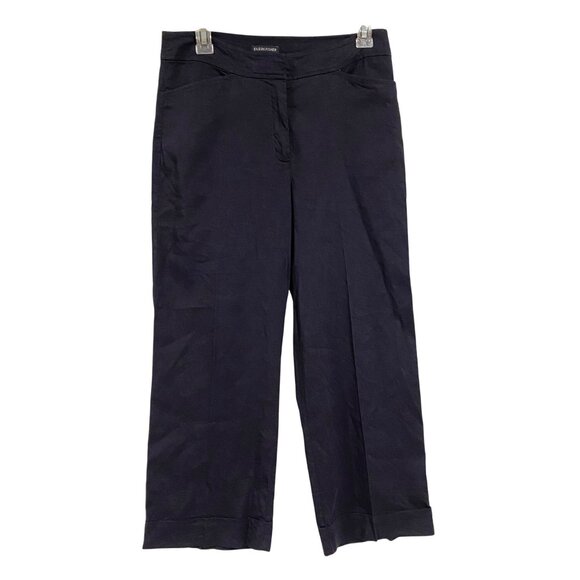 Eileen Fisher Linen Blend Navy Blue Cropped Cuffed Pants‎ Size XS - Picture 1 of 9